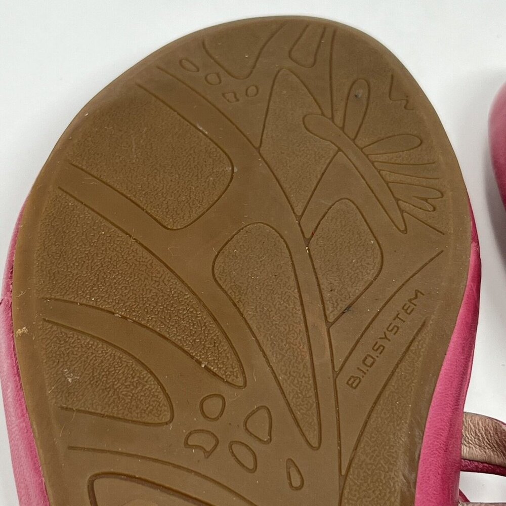 Abeo Womens Pink Sandals Flip Flops Sheena Size 9 N Triangle Woven Leather - Picture 9 of 9